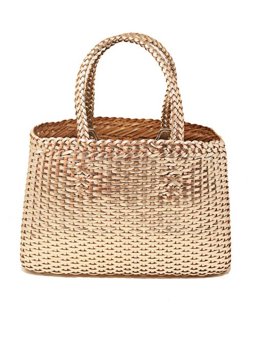 borsa pelle intrecciata platino Laboratorio Capri | 034PLATINO